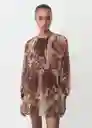 Vestido Butcher Marrón Talla S Mujer Mango