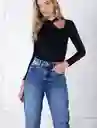 Jean Taurus Mujer Azul Índigo Medio Talla 6 Naf Naf