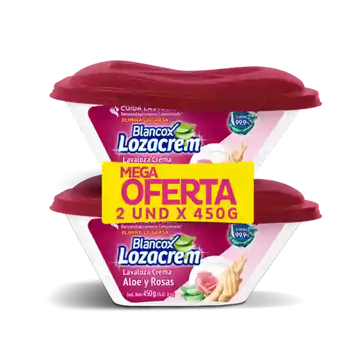 Loza Crem Lava Loza Blancox en Crema con Aloe Vera y Aroma a Rosas