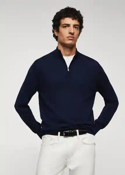 Saco Jersey Willyp Navy Talla M Hombre Mango