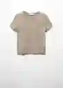 Camiseta Zani Beige Talla M Mujer Mango