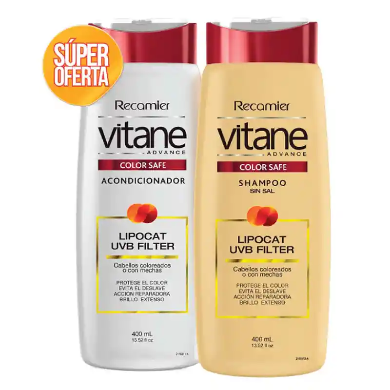 Recamier Pack de Shampoo sin Sal y Acondicionador Vitane