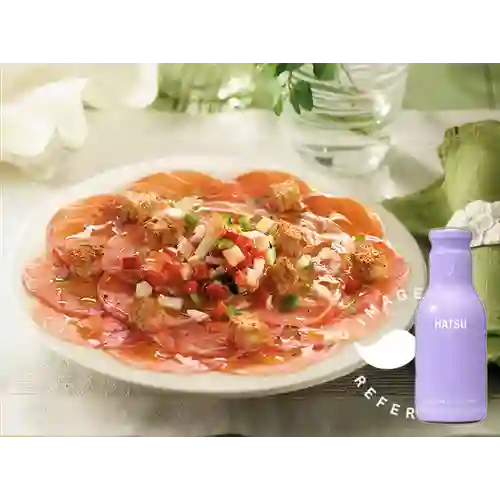 Combo Carpaccio de Salmón + Te Hatsu Lila 400 ml