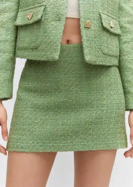 Falda Love Verde Pastel Talla XS Mujer Mango