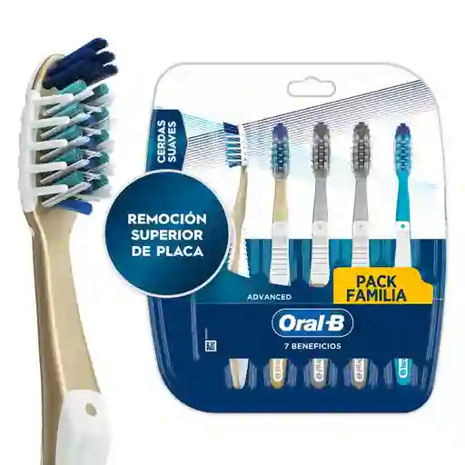 Cepillo de Dientes Oral-B Advanced 7 Beneficios Suave 5 Unidades