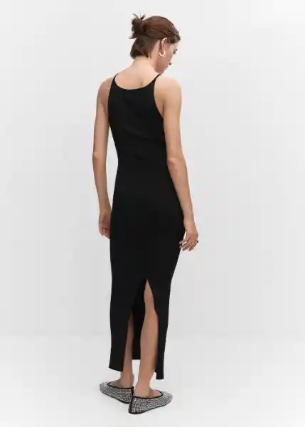 Vestido Martinez Negro Talla 24 Mujer Mango