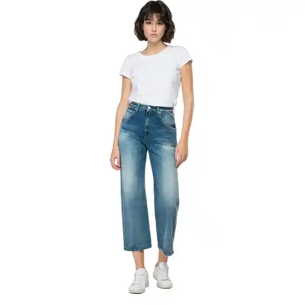 Replay Jean Zanja Femenino Azul Medio Talla 27