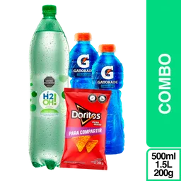 Combo Gatorade Blue x 2 Und + H2Oh Lima Limón 1.5 L + Doritos