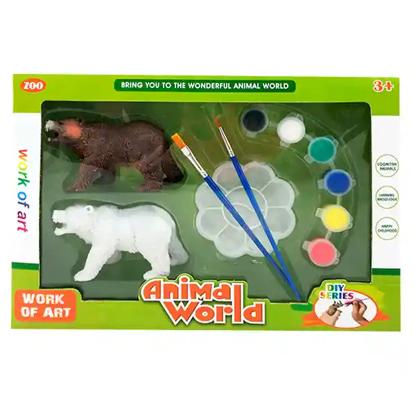 Faroplay Juguete Animal Wild Pinta Animales Acuarela Guia