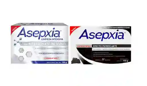 Asepxia Jabon Carbon 100 g + Bicarbonato 100 g