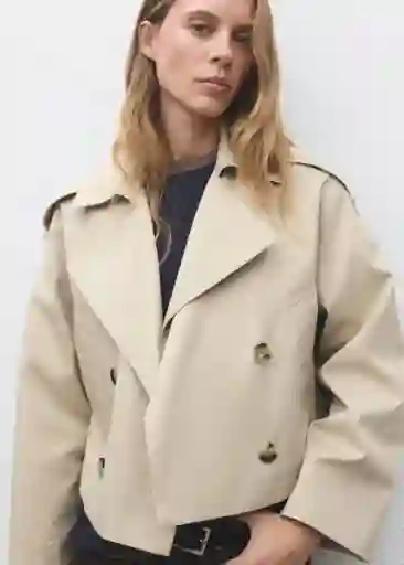 Chaqueta Lipa Beige Talla XS Mujer Mango
