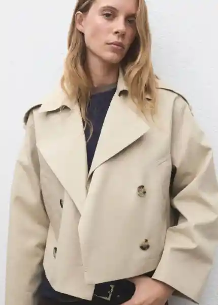 Chaqueta Lipa Beige Talla XS Mujer Mango
