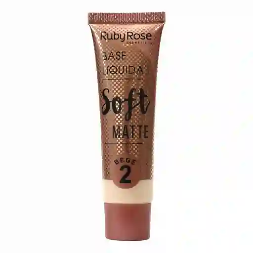 RUBY ROSE Base Facial Base Líquida Soft Matte Beige 2 Ref. G2