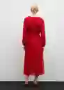 Vestido Villalon Rojo Valentino Talla M Mujer Mango