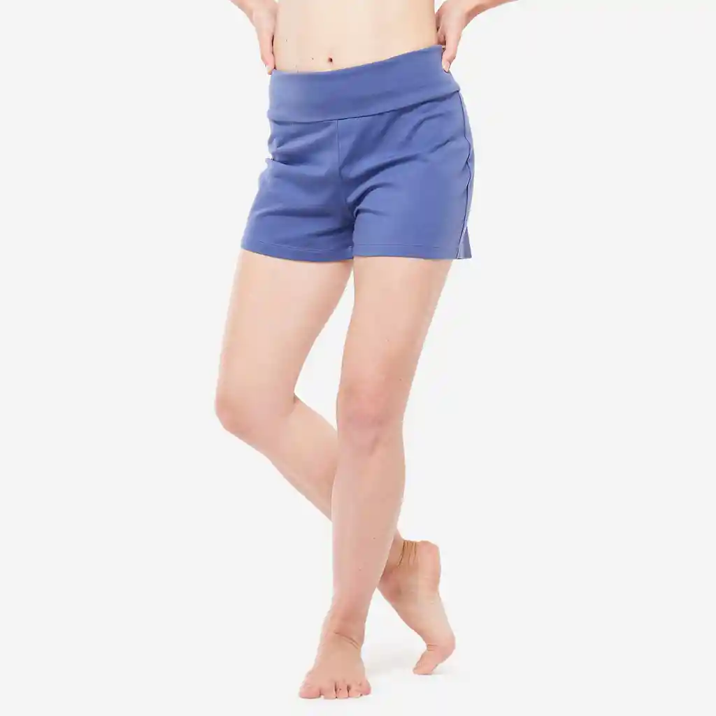 Short Suave Algodón Yoga Mujer Azul