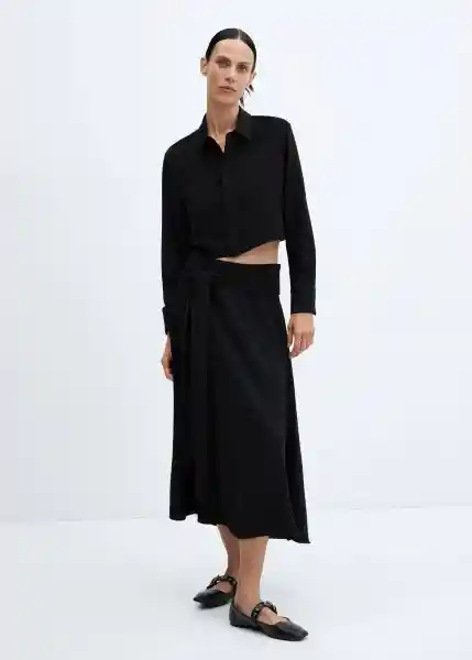 Falda Lia-W Negro Talla L Mujer Mango