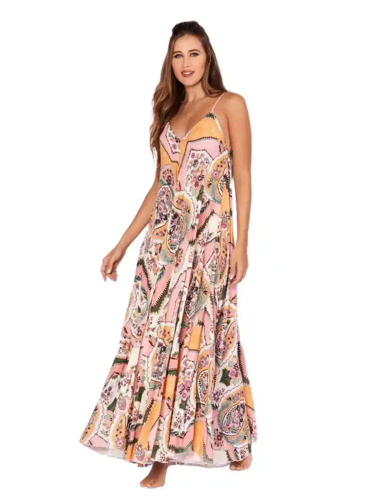 Vestido Largo L-multicolo
