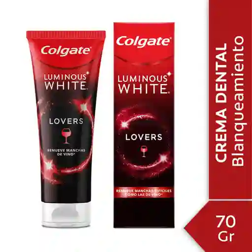 Colgate Pasta Dental Luminous White Blanqueadora Lovers Vino