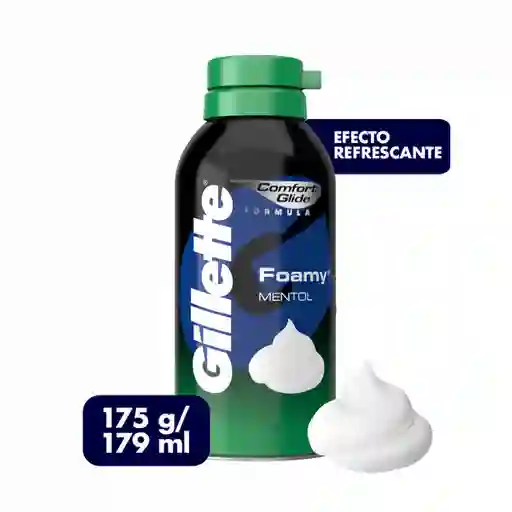 Gillette Foamy Mentol Espuma de Afeitar Refrescante, 179 ml