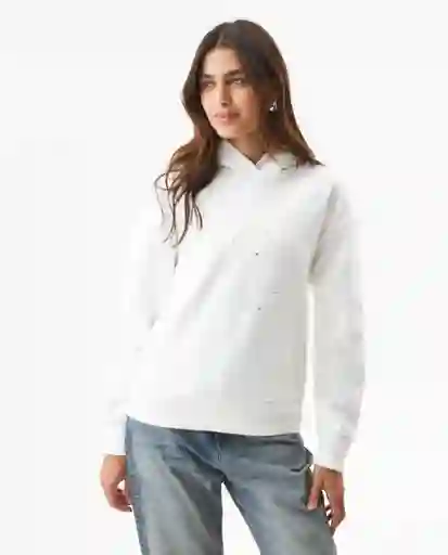 Buzo Hoodie Shiny Details Crudo Pristino Claro Talla S Chevignon