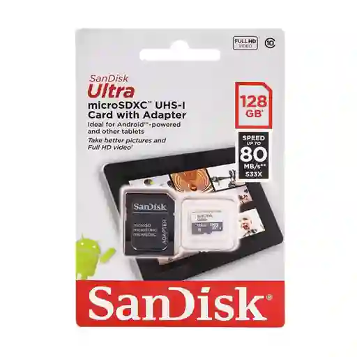Sandisk Memoria Micro SD con Adaptador 128 Gb Original