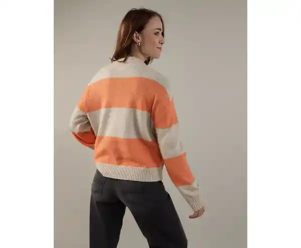 Suéter Mujer Tejido Naranja Talla Small American Eagle