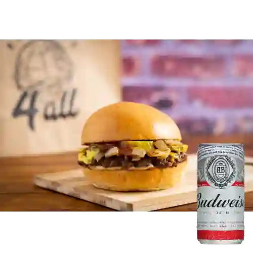 Combo Smash Cheeseburger + Budweiser 265ml