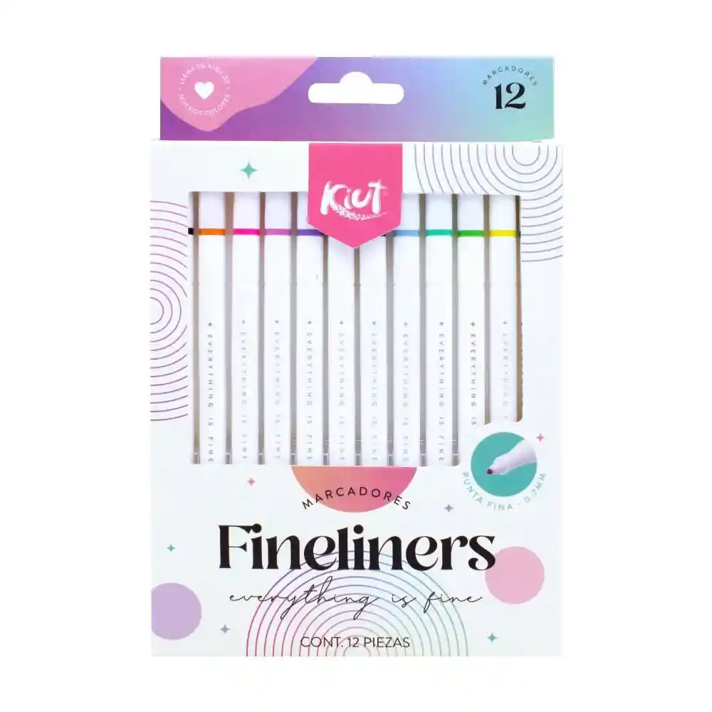 Fineliners Colores Lindosx12 Kiut 568393