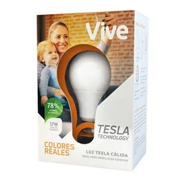 Bombillo Tesla Vive Colores reales 17W Luz cálida H16 1U