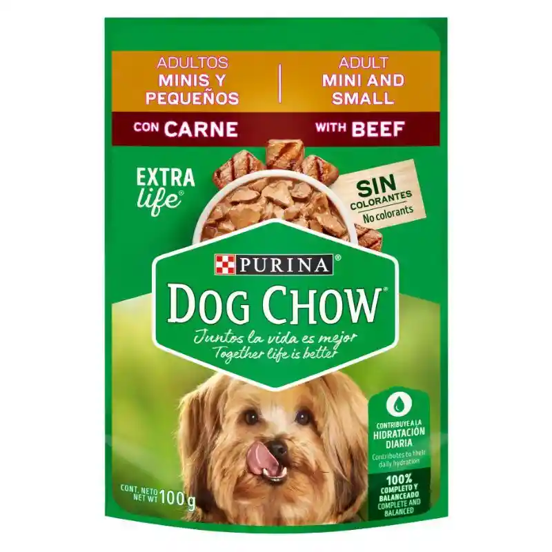 Comida húmeda para perro Dog Chow Adultos Minis y pequeños carne x 100 gr