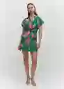 Vestido Mila Verde Talla L Mujer Mango