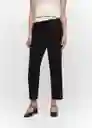 Pantalón Fluido Negro Talla 25 Mujer Mango