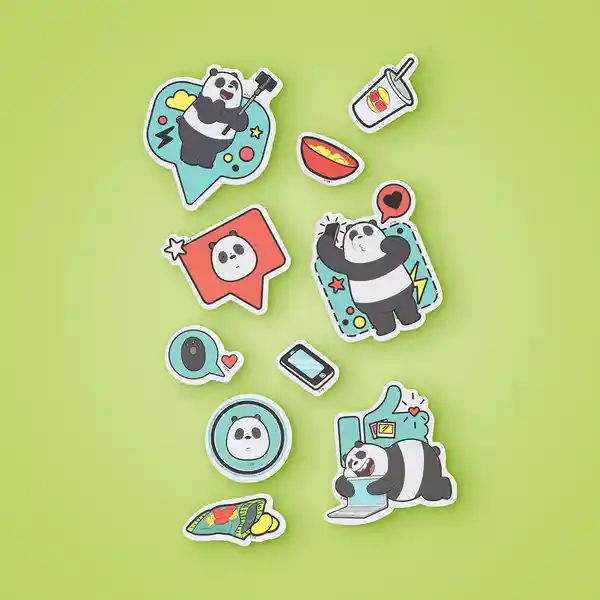 Sticker Eva 3D Colección Osos Escandalosos Panda Wbb Miniso