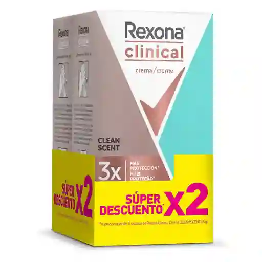 Rexona Desodorante en Crema Clean Scent Clinical