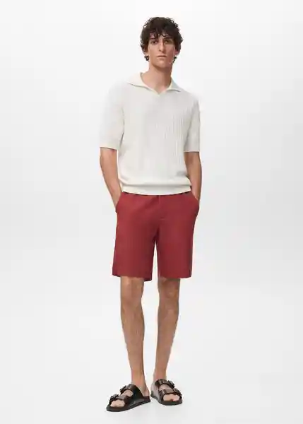 Camiseta Polo Hondarra Offwhite Talla S Hombre Mango