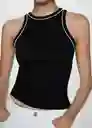 Top Bonac Negro Talla M Mujer Mango