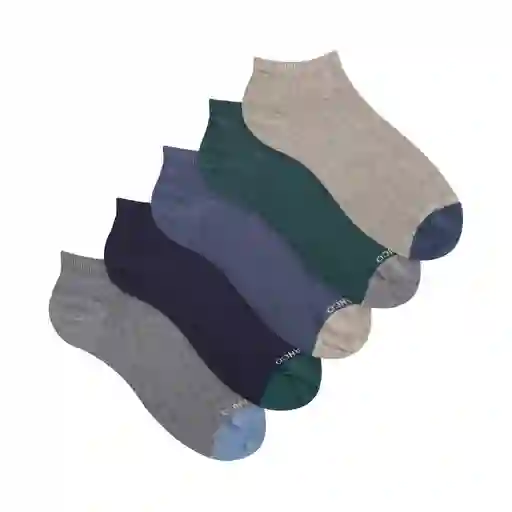 Medias Casuales Tobilleras Masculino Brecia Tobillera X5 Punto Blanco