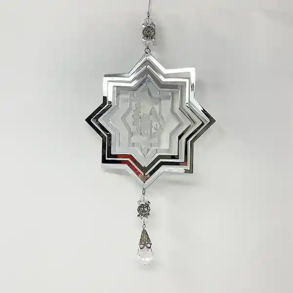 Burica Ornamento Estrella Metal Plata 19 x 19 cm