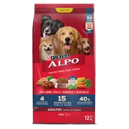 Comida para perros Alpo Adultos con carne,pollo,cereales y vegetales x 12kg