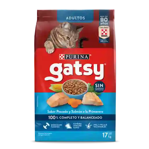 Comida para Gatos Purina Gatsy pescado y salmón 17kg