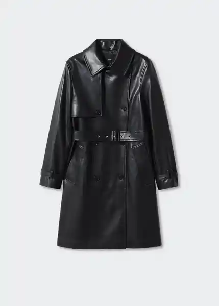 Gabardina Trench Polanapu Negro Talla S Mujer Mango