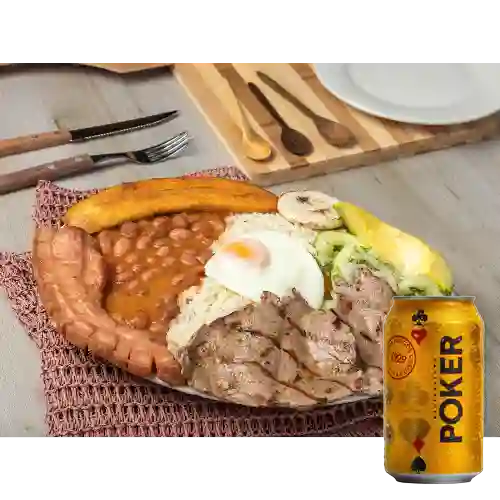 Combo Bandeja Paisa + Poker 473 ml