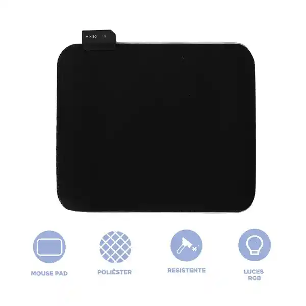 Mouse Pad Gaming Con Luces Mod Gp35 Negro Serie Miniso