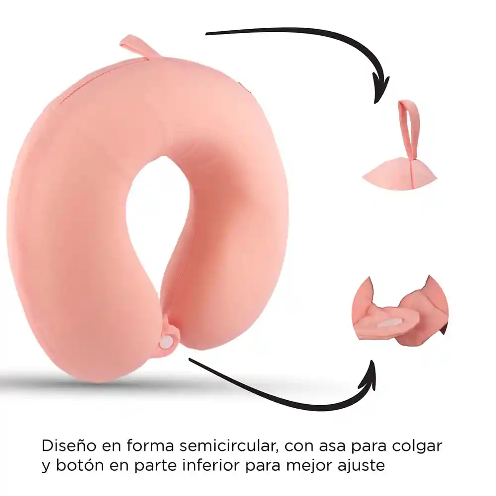 Miniso Almohada Para Viaje Memory Form Mediana Rosa