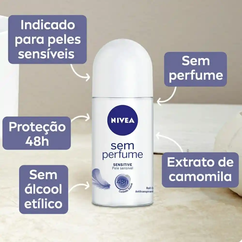 Nivea Desodorante en Roll On Sensitive & Pure