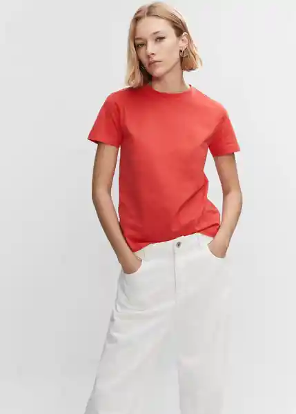 Camiseta Chalaca Naranja Talla XS Mujer Mango