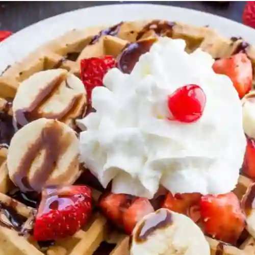 2 Waffles 3 Salsas 3 Toppings.