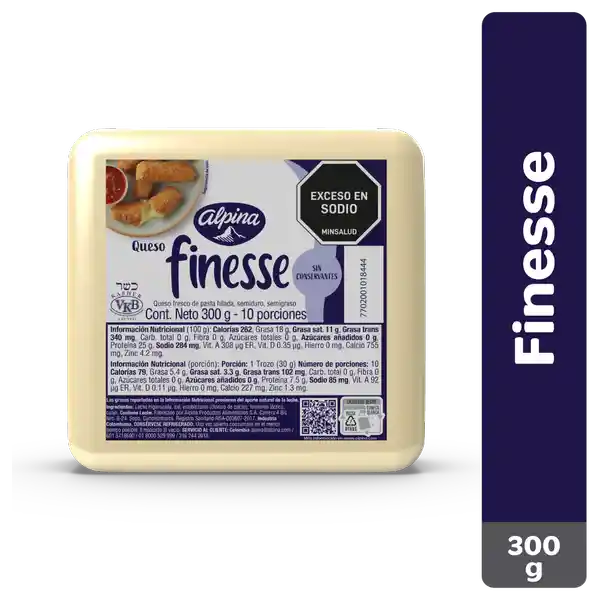 Finesse Queso Mozarella Bloque 300 g