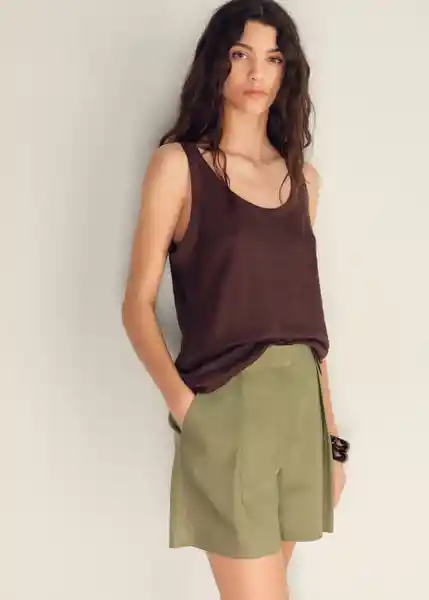 Bermuda Max Khaki Talla 42 Mujer Mango