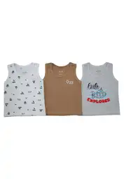 Set X 3 Camisillas Rib Bebe 3-6-gris